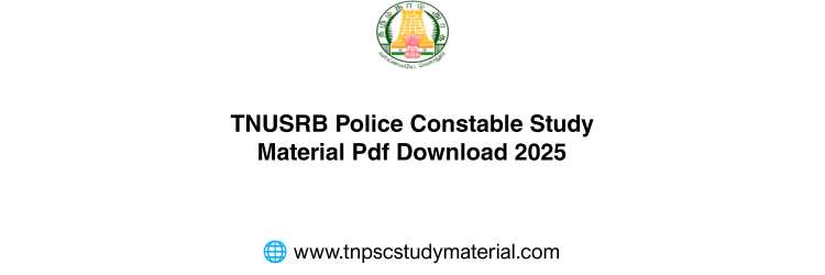 TNUSRB Police Constable Study Material Pdf Download 2025