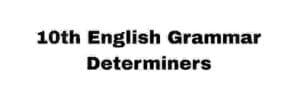 10th English Grammar Determiners