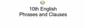 Samacheer Kalvi 10th English Grammar Phrases and Clauses